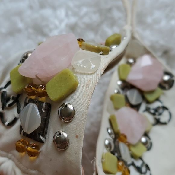 Vintage Victoria’s Secret Stone embellishment jeweled triangle bikini top S - Picture 7 of 9